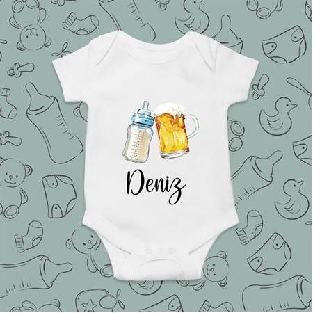 Kişiye Özel Bira Biberon Tasarım Bebek Hediye Bebek Body Zıbın