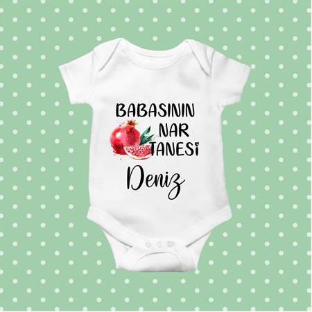 Kişiye Özel Babasının Nar Tanesi  Yazılı Tasarım Bebek Hediye Bebek Body Zıbın