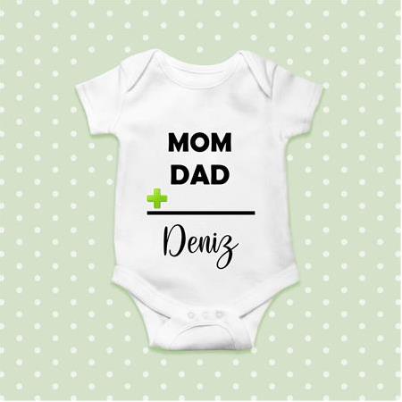Kişiye Özel Mom + Dad Tasarım İsimli Bebeğe Hediye Seti / Erkek Bebek / Kız Bebek / Anne & Baba Kupa