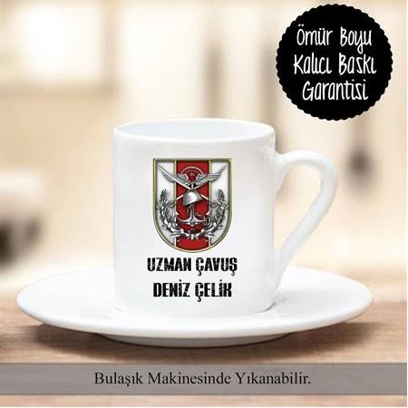 Kişiye Özel TSK Uzman Çavuş Tasarım Kahve Fincanı