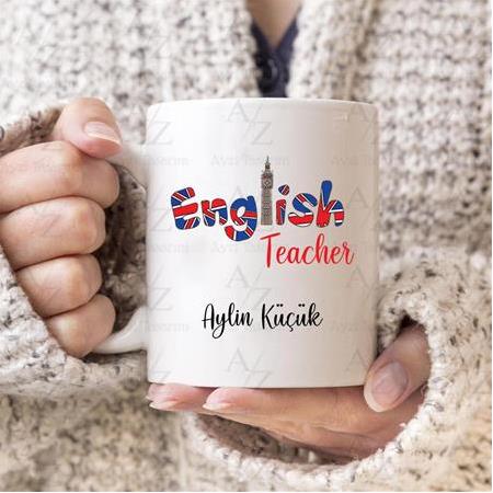 Kişiye Özel İngilizce Öğretmeni Tasarım Kupa Bardak