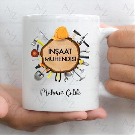 Kişiye Özel İnşaat Mühendisi Tasarım Kupa Bardak