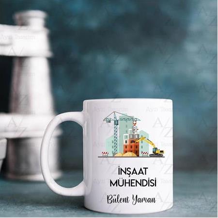 Kişiye Özel İnşaat Mühendisi Tasarım Kupa Bardak 2