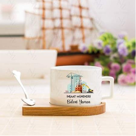 Kişiye Özel İnşaat Mühendisi Tasarım Lüks Fincan 2